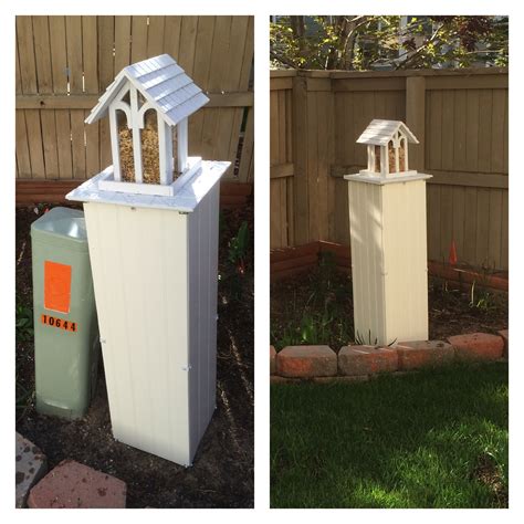 green yard electric box cover up|diy utility boxes.